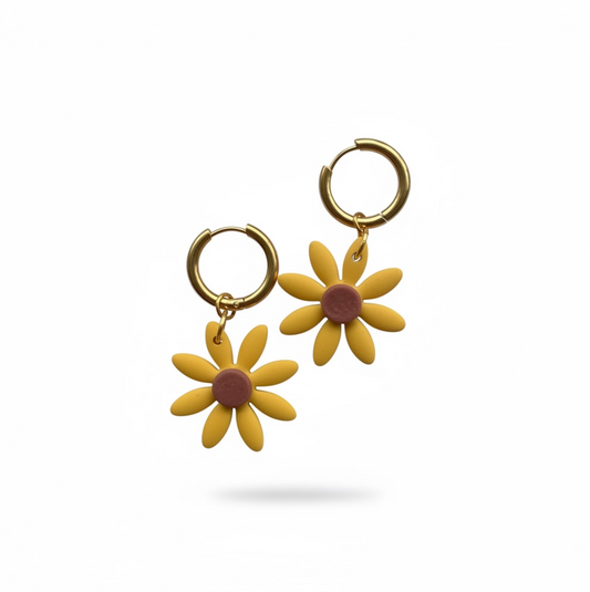 Pendientes charm "Girasoles clásicos"
